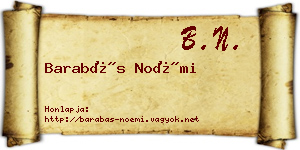 Barabás Noémi névjegykártya